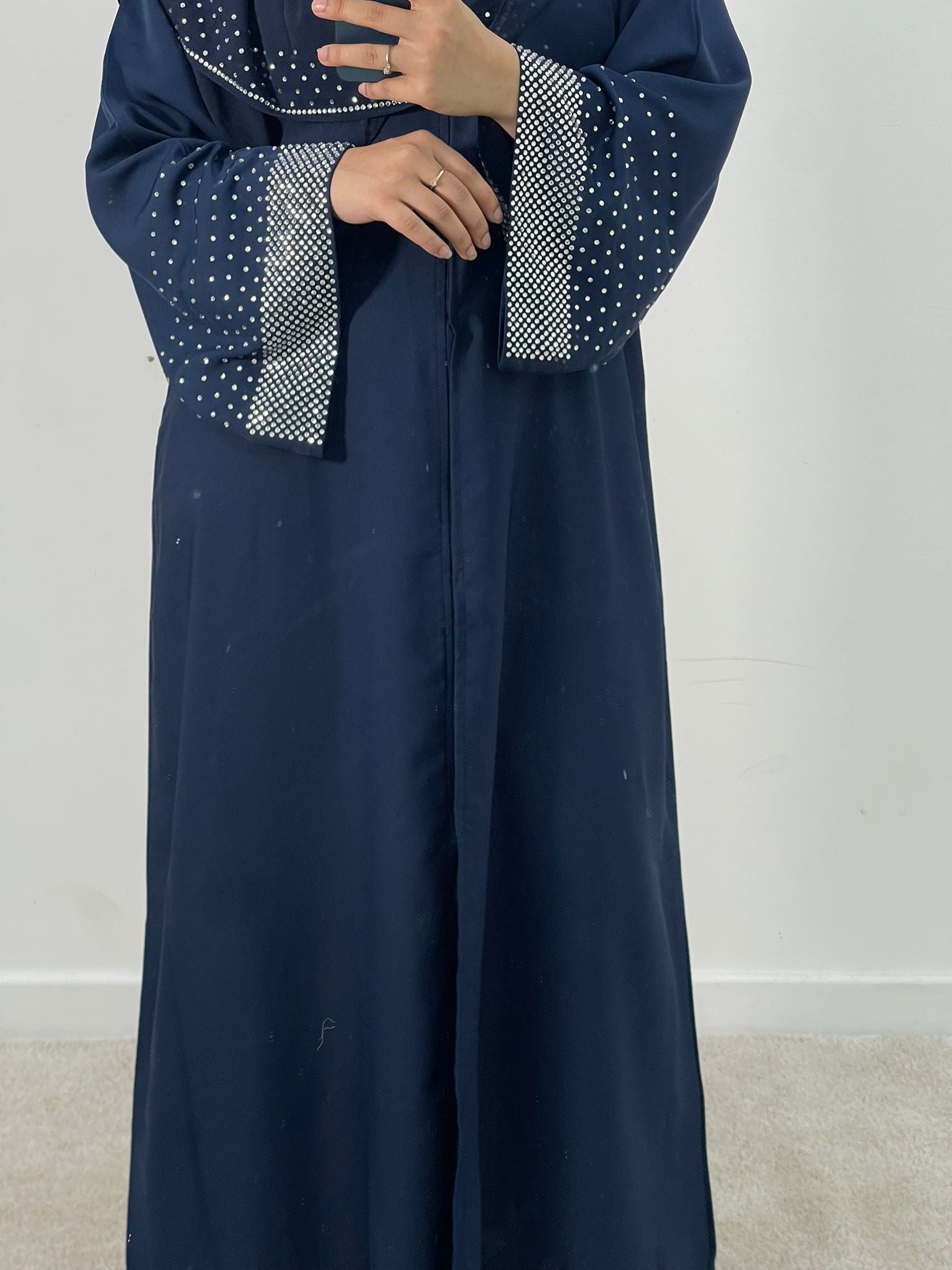Sequins Detail Abaya (Navy Blue)